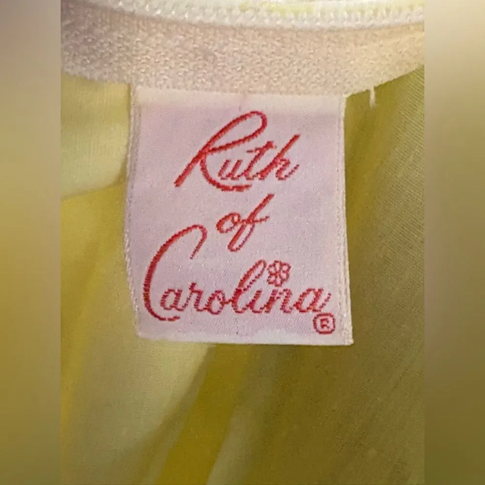 Ruth Of Carolina Vintage White Eyelet Flower Long Yellow Lined Dress 12 Girls 🌼